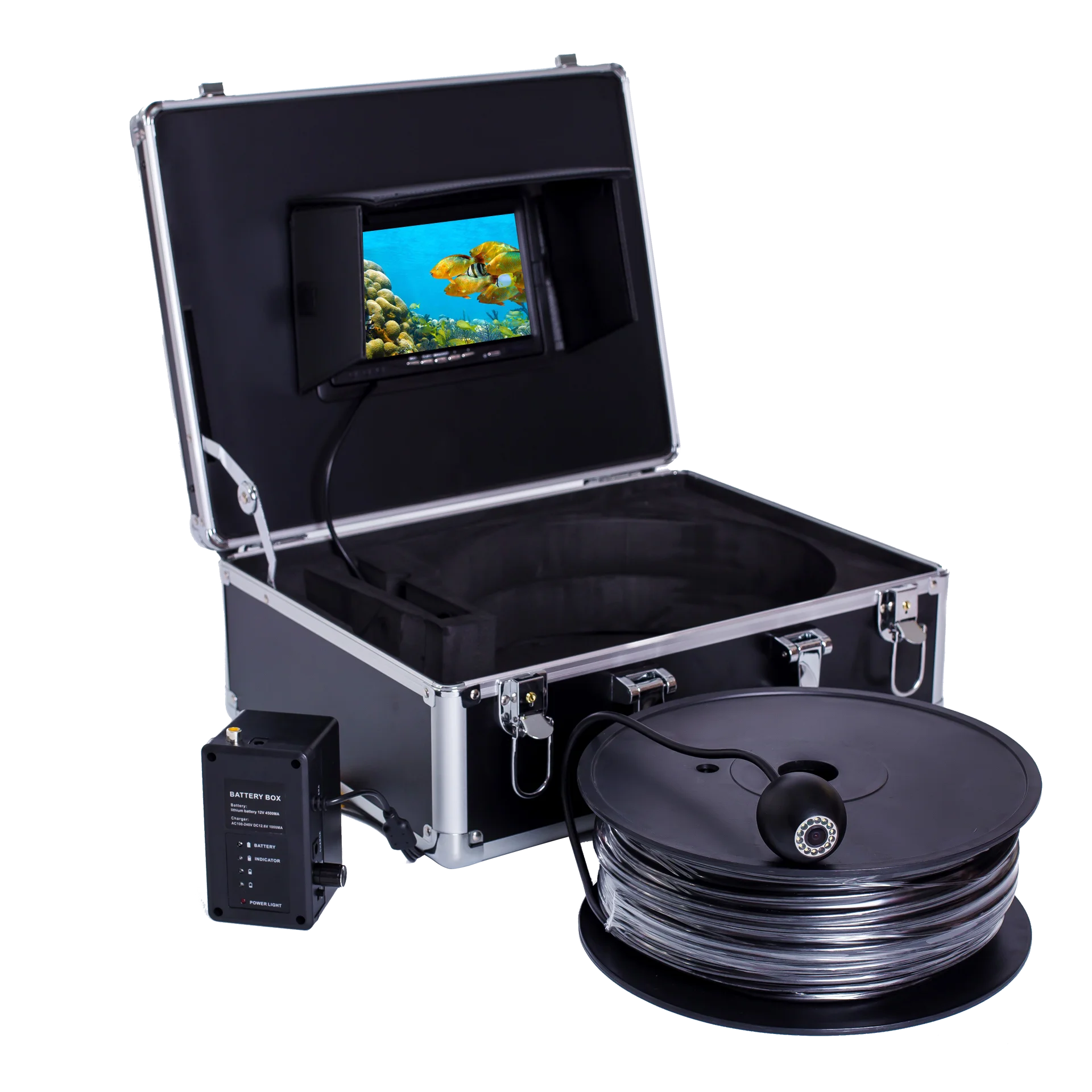 Underwater Camera - 20mケーブル 7インチ 1000TVL HD防水水中釣りカメラシステムキット 12個の白色LEDライト付き