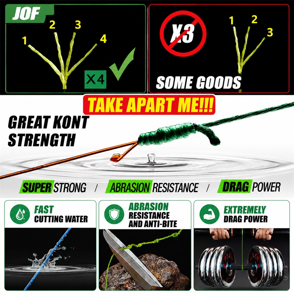 JOF 4X ブレイドPE釣り糸 100M 300M 多繊高 - Fish Finder Cable のレビューと価格