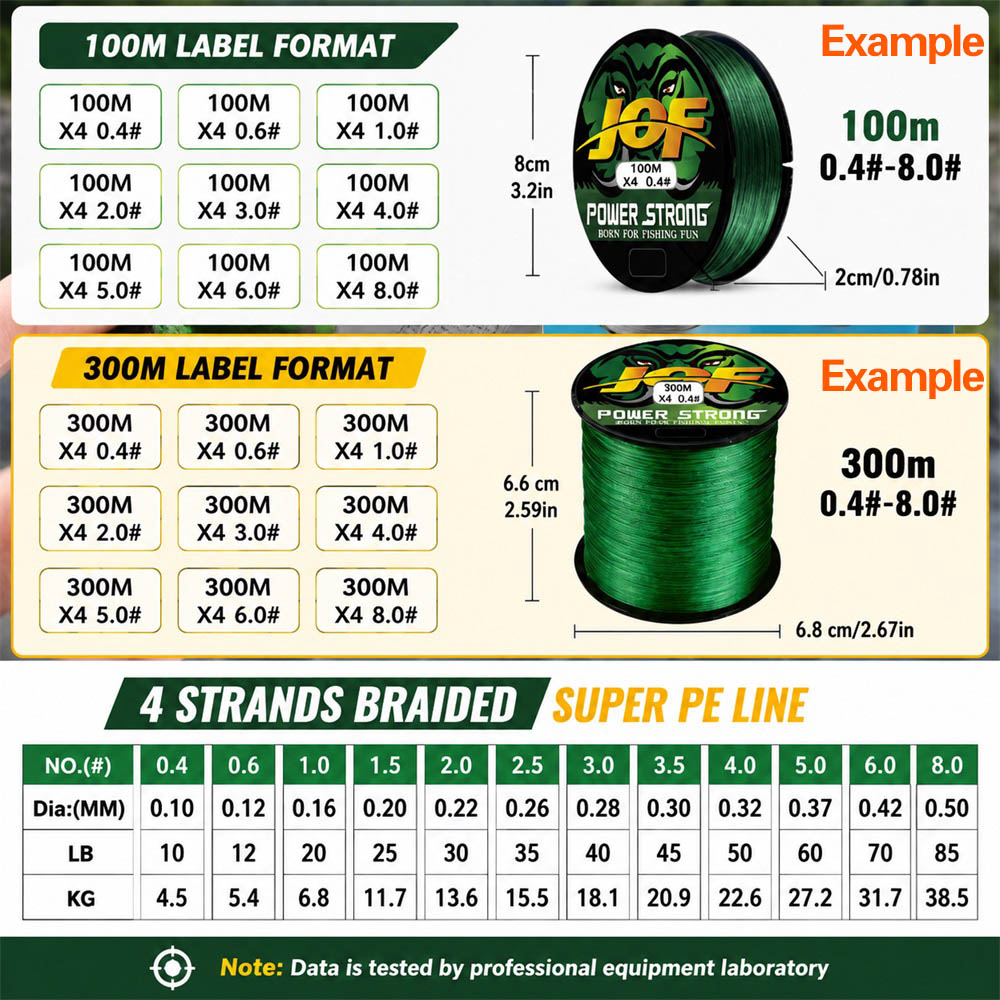 JOF 4X ブレイドPE釣り糸 100M 300M 多繊高 - Fish Finder Cable のレビューと価格