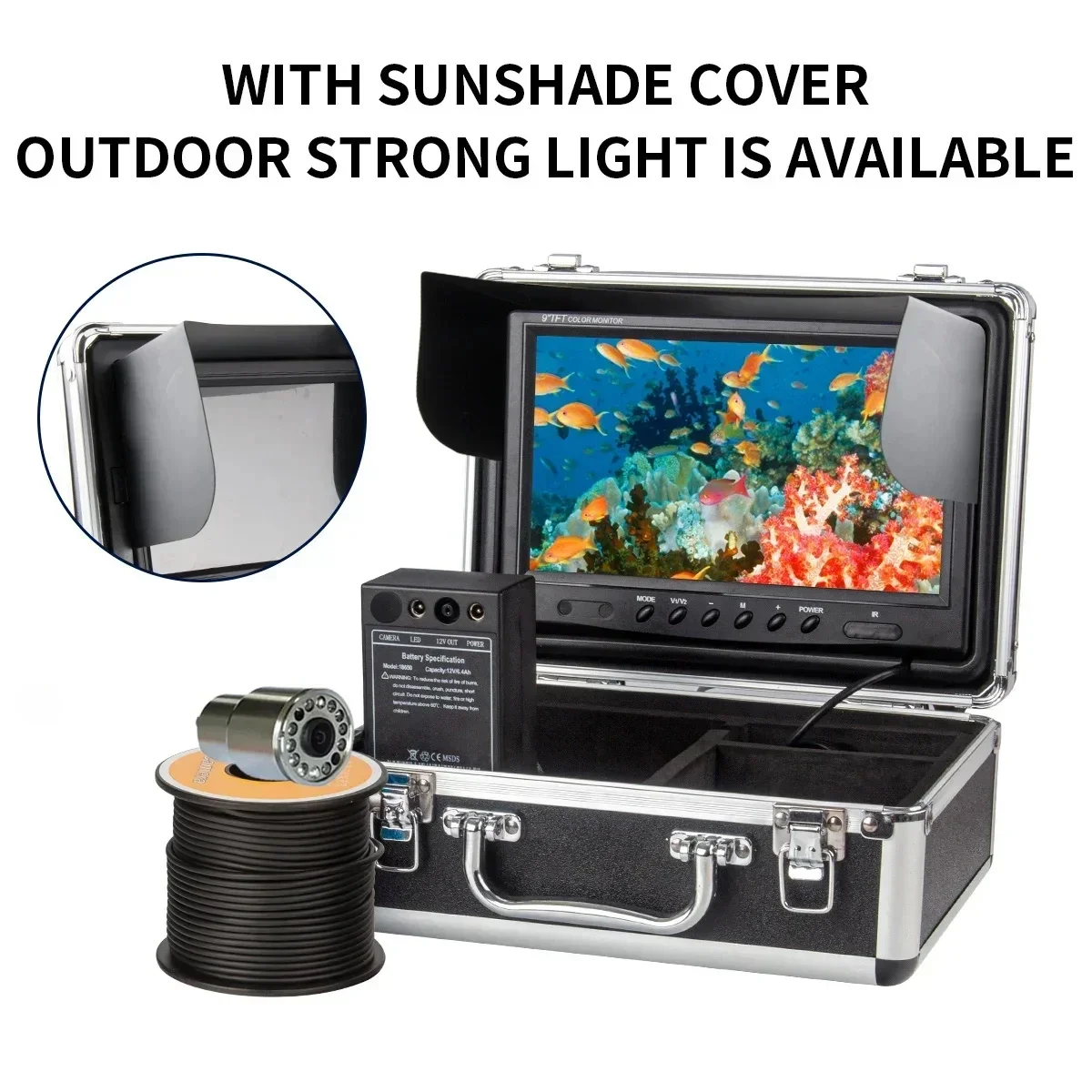 WF13 7インチLCDスクリーン 1000TVL HD水中 - Fish Finder Case のレビューと価格